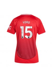 Manchester United Leny Yoro #15 Voetbaltruitje Thuis tenue Dames 2024-25 Korte Mouw